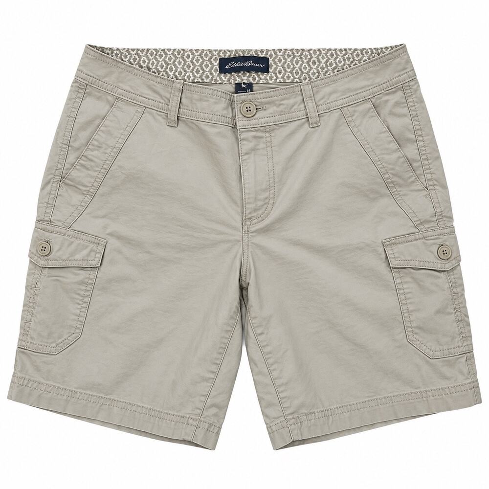 Eddie Bauer Cargo shorts Khaki cotton 7in inseam women 14